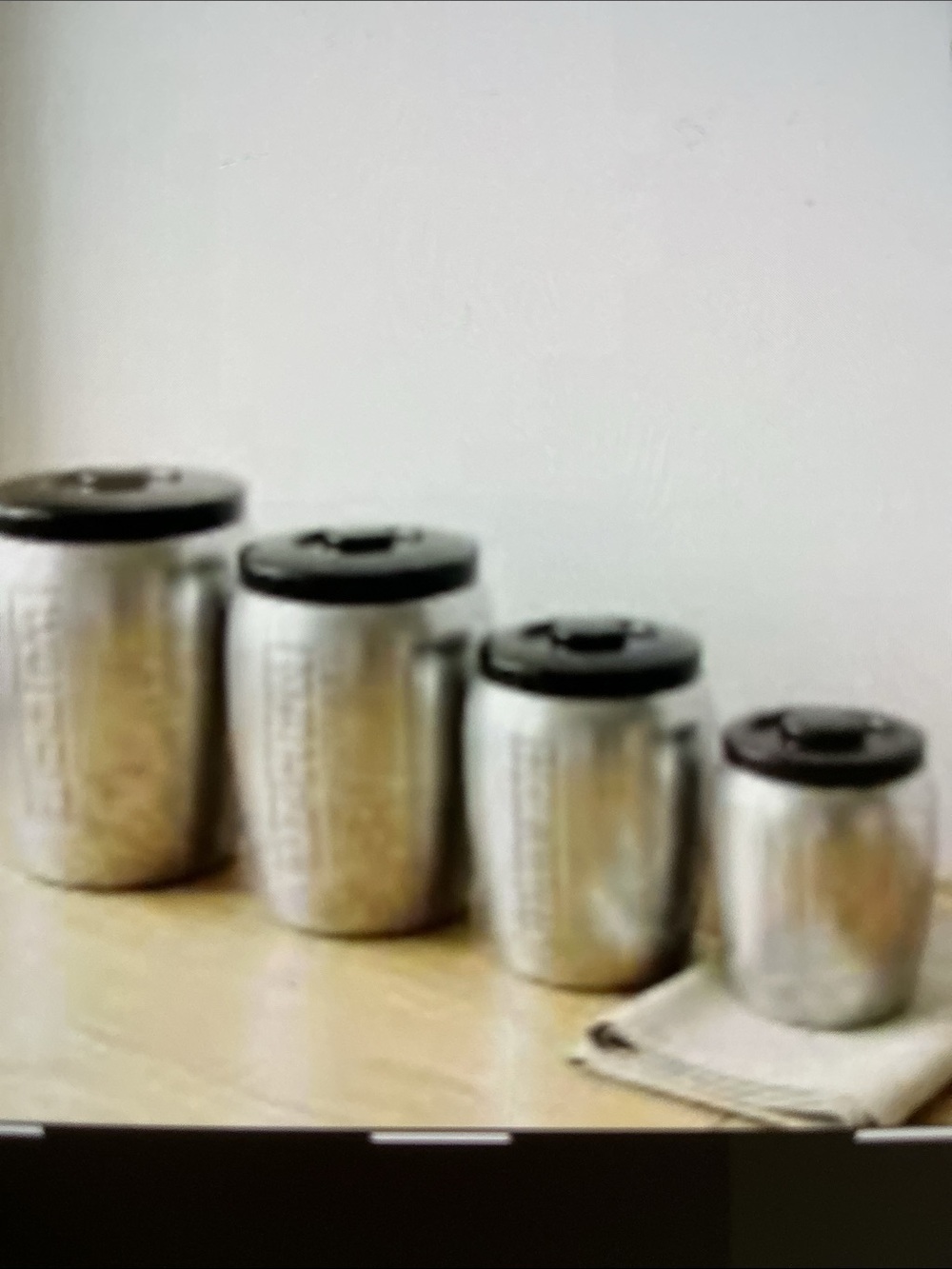 Mid-Century Farmhouse Spun Chrome Canister Set 1950 60s x 4 Nesting